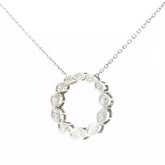 14k White Gold 1.00ct G VS2 Marquise Diamond Bezel Set Graduated Eternity Circle Pendant